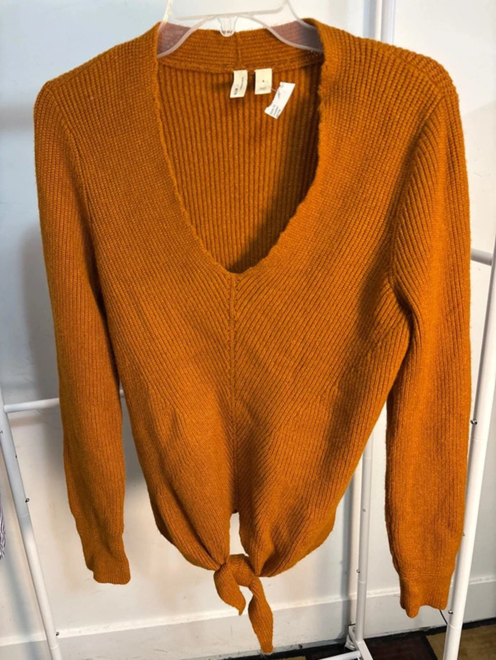 Anthropologie Moth Freeport Ribbed Tie-Front Sweater - Size Small - NWOT